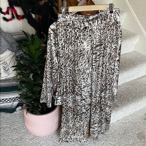 (2) Pink K Animal Print Pajama Set